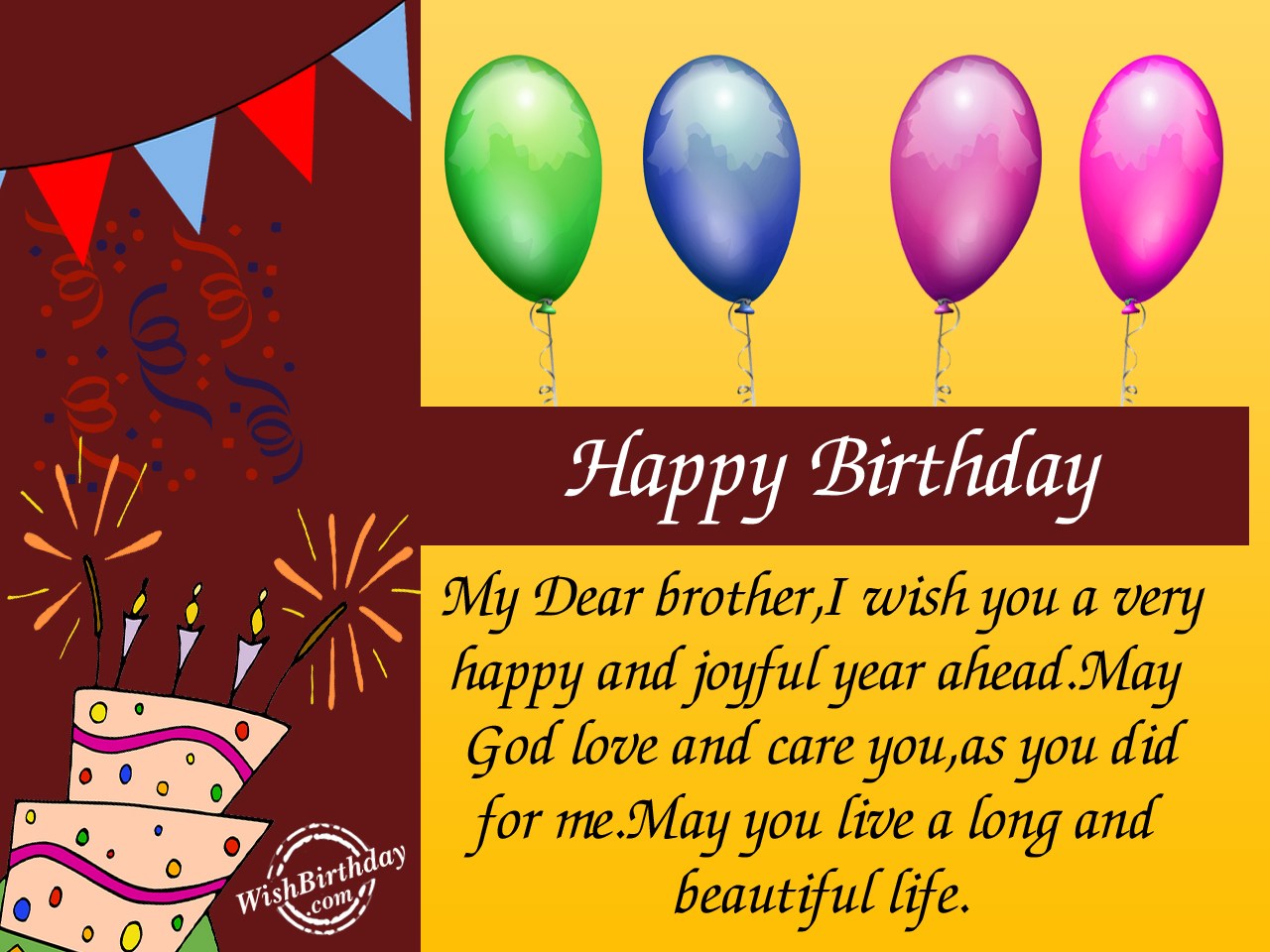 Happy Birthday Dear Brother WishBirthday