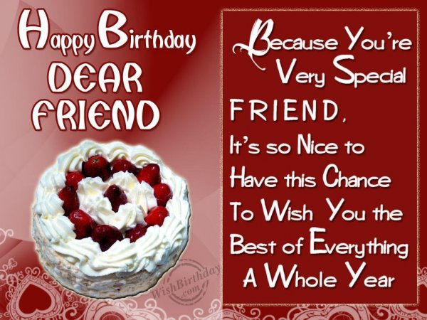 Special Birthday Wishes To A Special Friend - Birthday Wishes, Happy ...