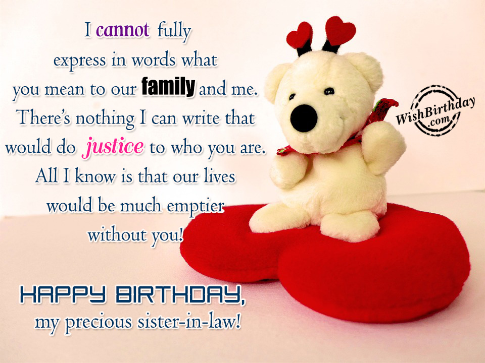 Happy Birthday To My Precious Sister In Law Birthday Wishes Happy 